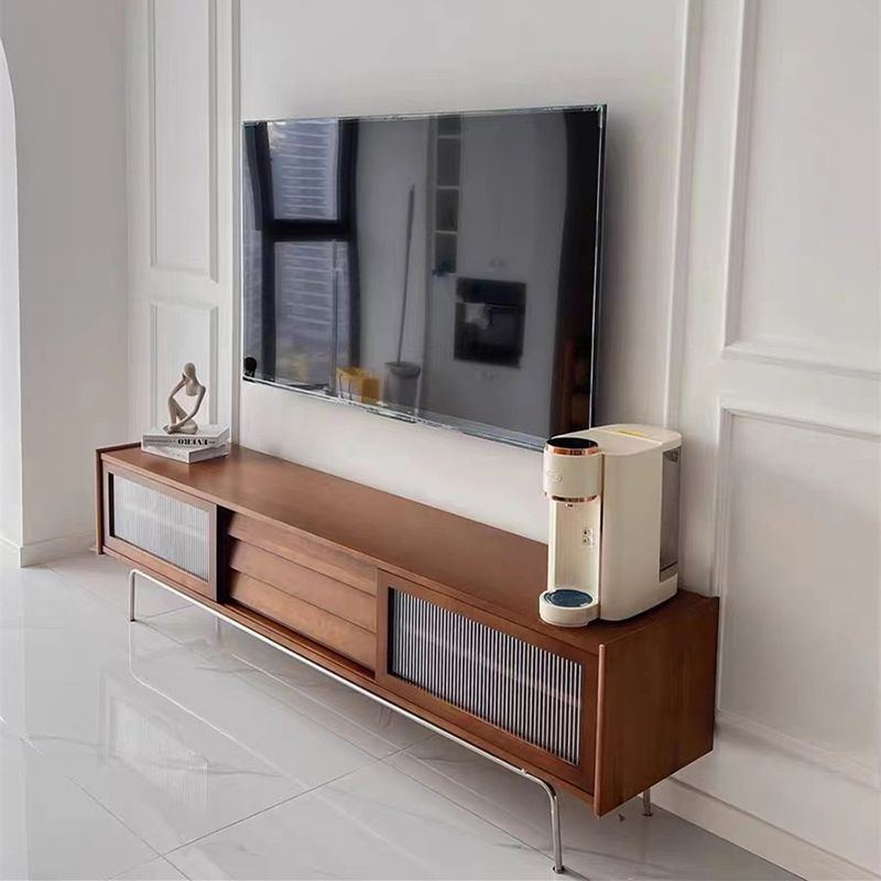 Traditional Brown TV Media Stand with Drawers Wood TV Stand Console