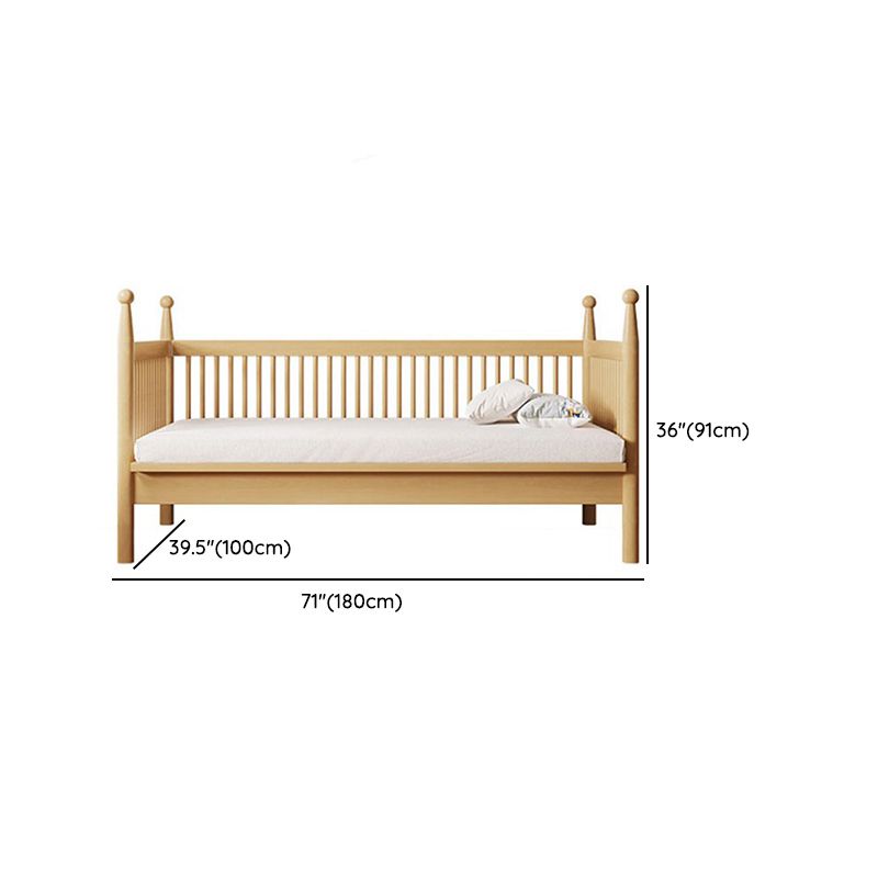 Farmhouse Nursery Crib with Adjustable Height in Natural Wood