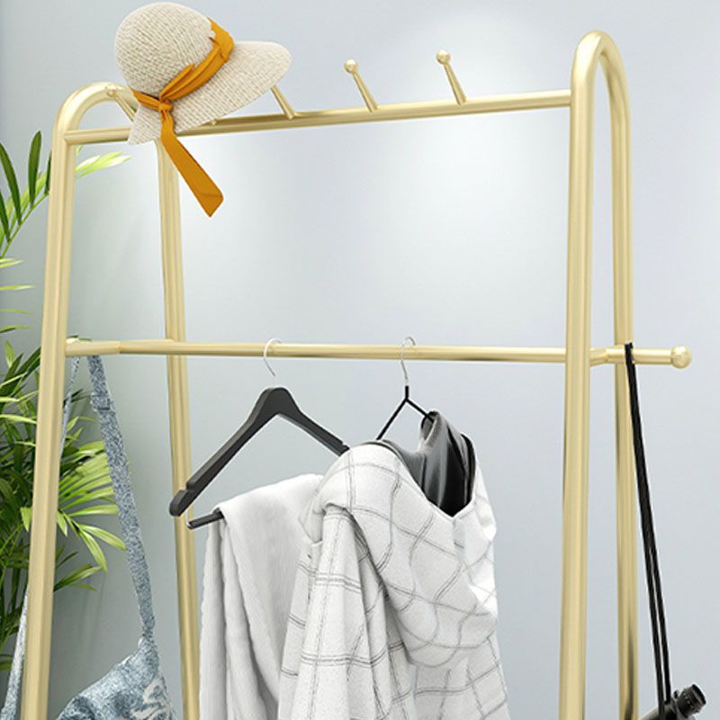 Entry Hall Tree Coat Rack Hooks and Storage Shelf Modern Metal Hall Stand