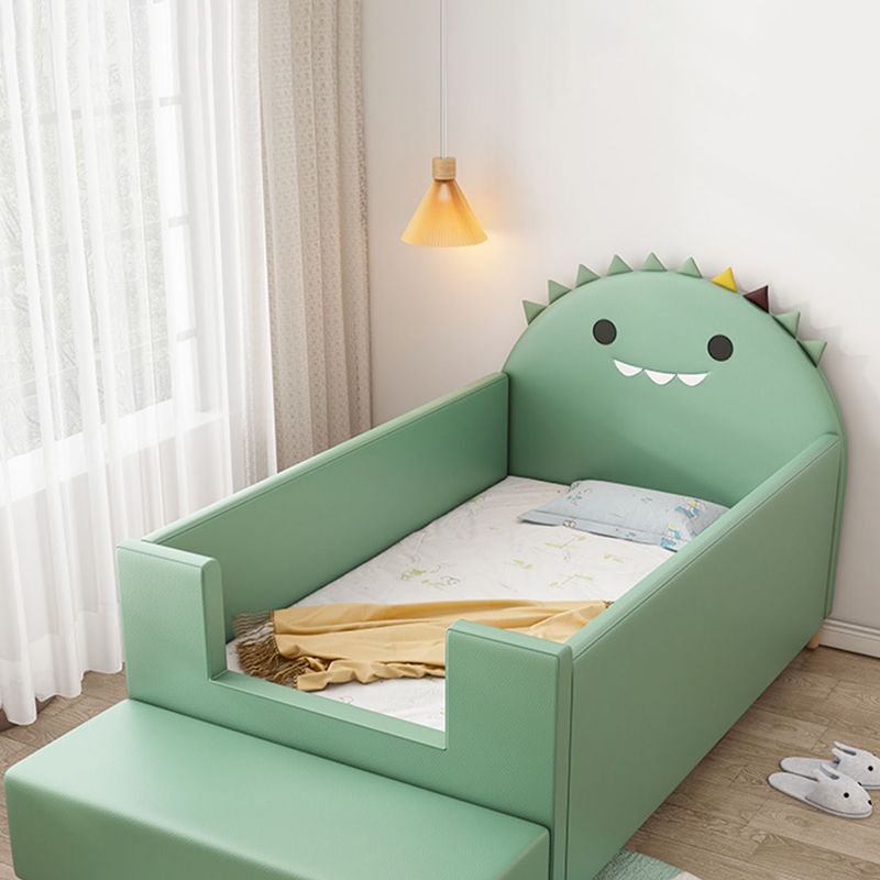 Modern Nursery Bed with Guardrail Wood Upholstered with Storage Baby Crib