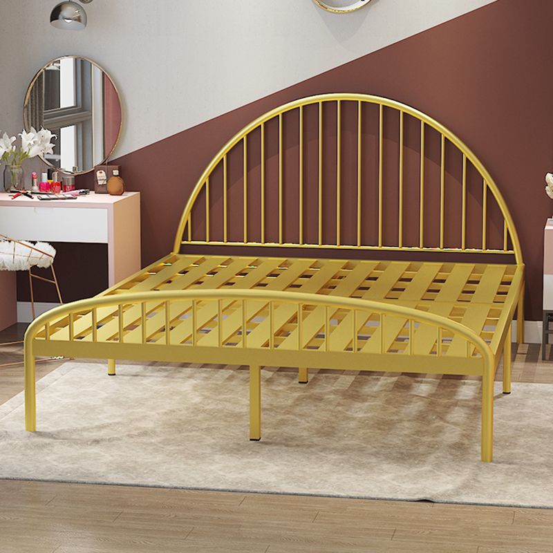 Contemporary Kids Bed Headboard Iron No Theme Standard Bed with Footboard