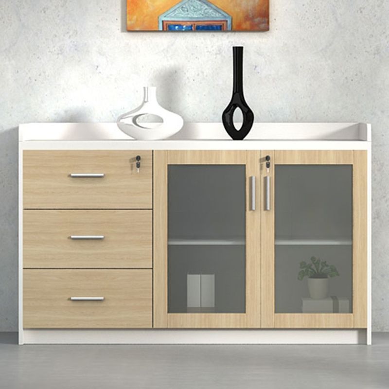 Modern Wood Cabinet Locking Drawers and Storage Lateral Filing Cabinet