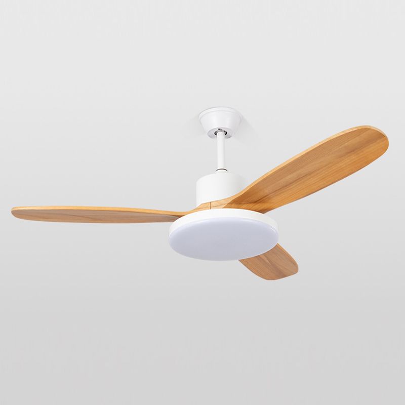 Modern Beige/Black/White Ceiling Fan Lamp Wooden LED Ceiling Fan Light for Dining Room