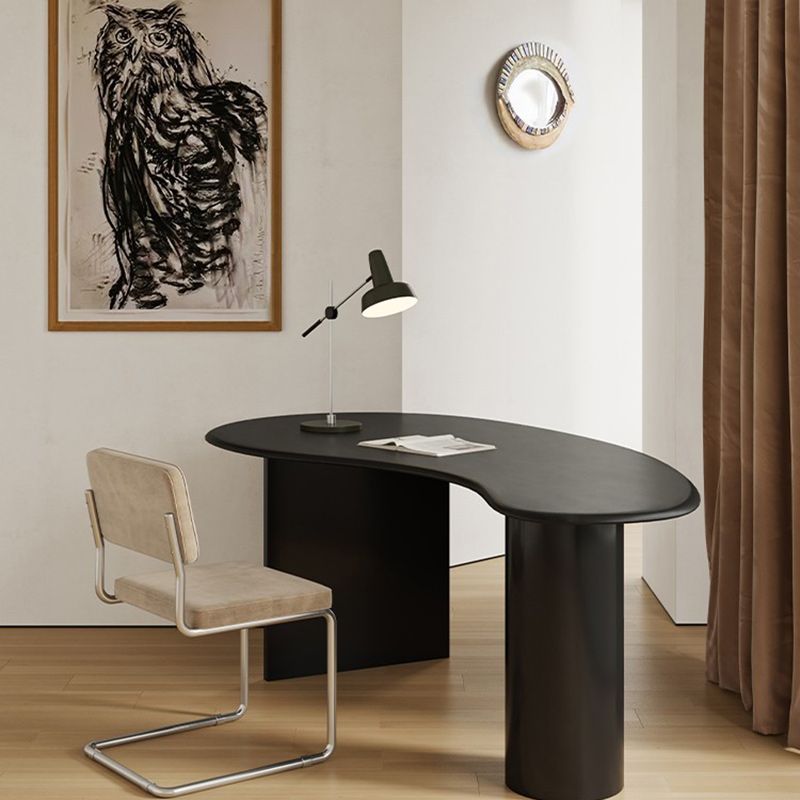 Contemporary Free Form Office Desk Black Writing Desk for Office