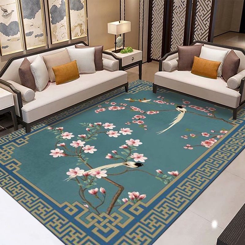 Elegant Multicolor Nostalgia Carpet Polyester Antique Print Indoor Rug Stain Resistant Rug for Home Decor