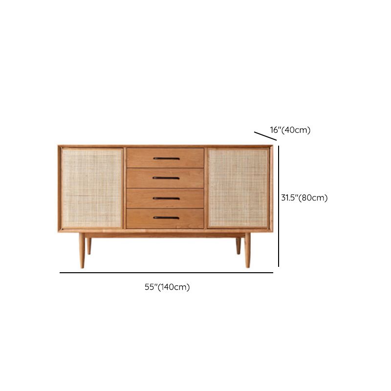 Contemporary Rattan Door Sideboard Cabinet with Storage for Home Use