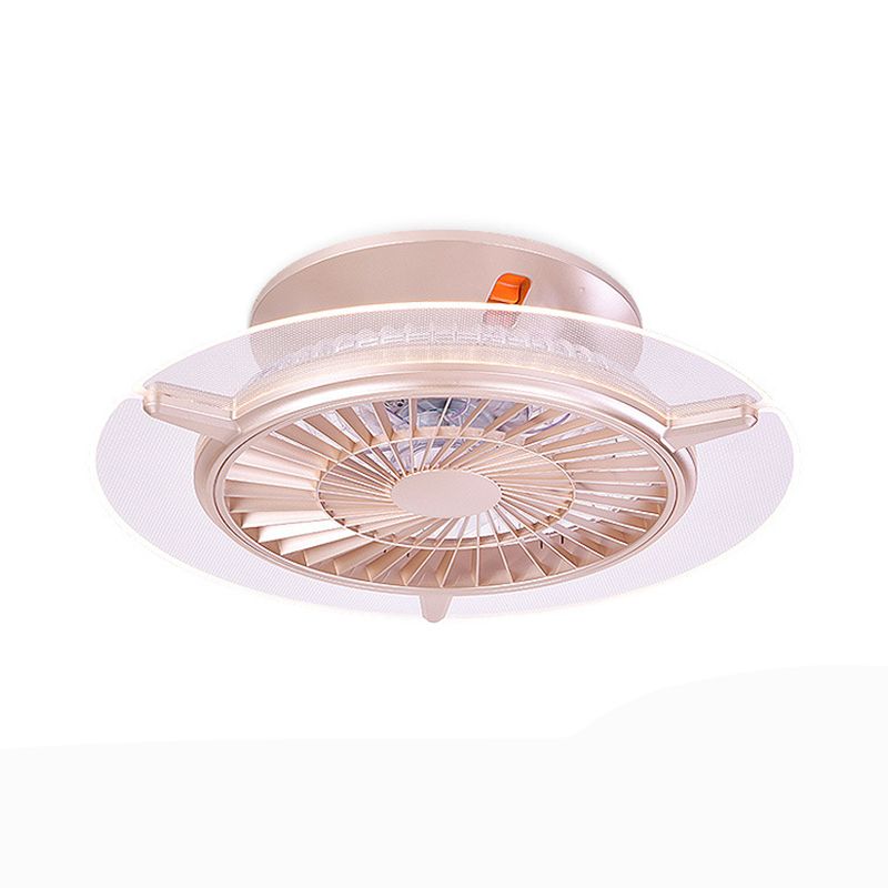 22 "brede roze ronde plafondventilator Licht Moderne Led metalen Semi Mount Lighting voor woonkamer