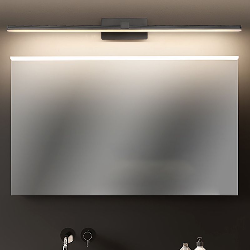 Linear Shape Vanity Light Contemporary Metal Single Light LED Mirror Light for Bathroom