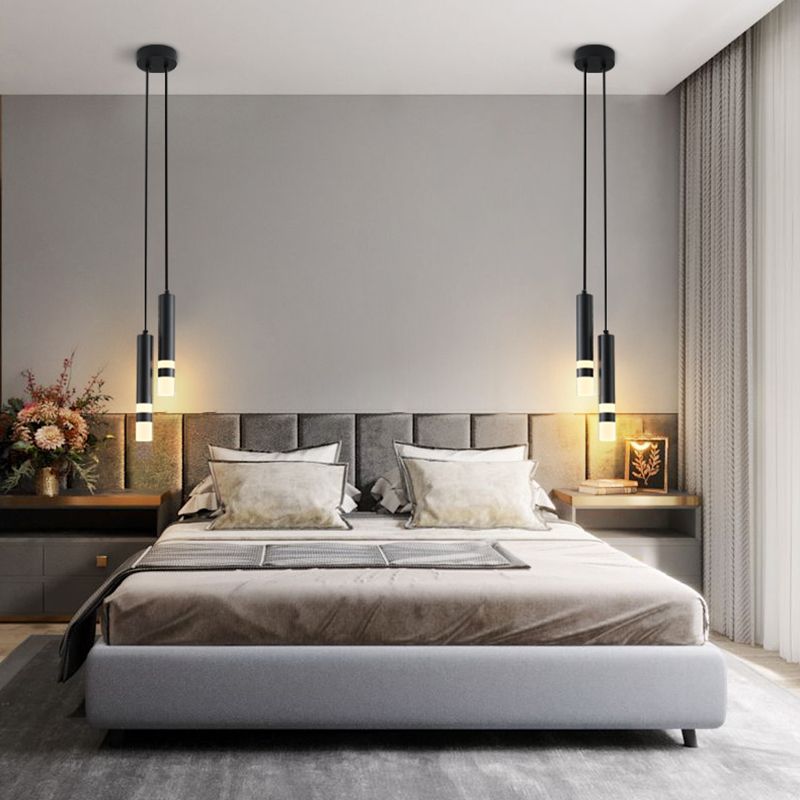 Cylinder Shape Pendant Lights Contemporary Style Metal Pendant Lighting Fixtures