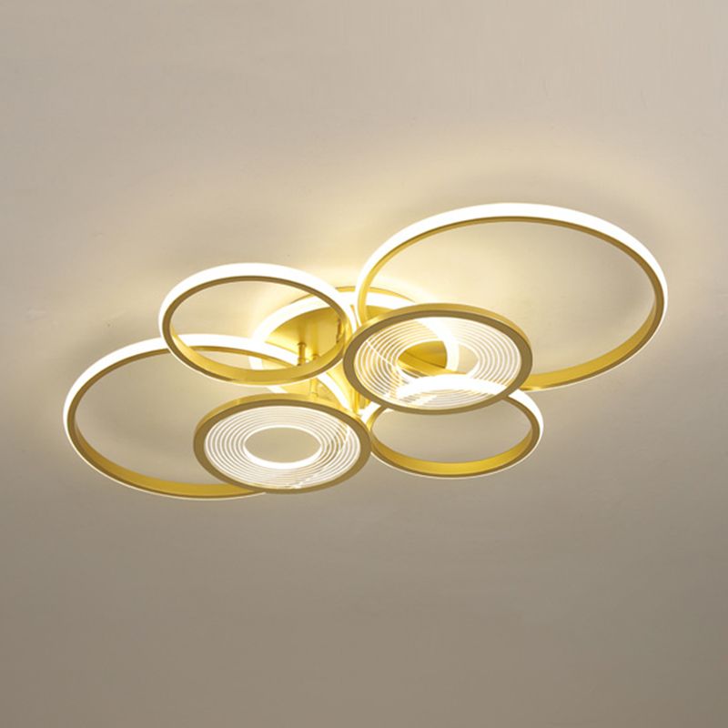 Modern Round Ceiling Mount Light Fixture Metal Multiple-Light Ceiling Light Fixture