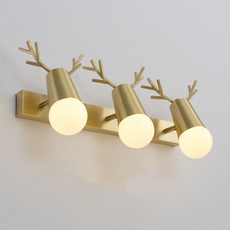 Modern Wall Light Fixture Antler-shaped Wall Mounted Lighting in Gold for Washroom