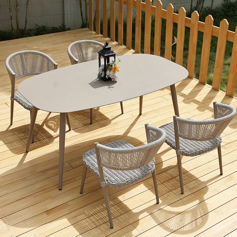 Modern Outdoor Patio Table Water Resistant Patio Table with Aluminum Frame