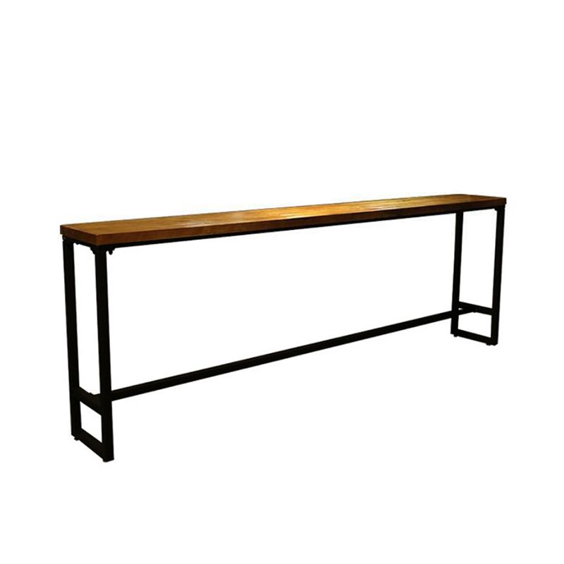 Modern Style Brown Bar Table Solid Wood and Iron Coffee Shop Bar Table