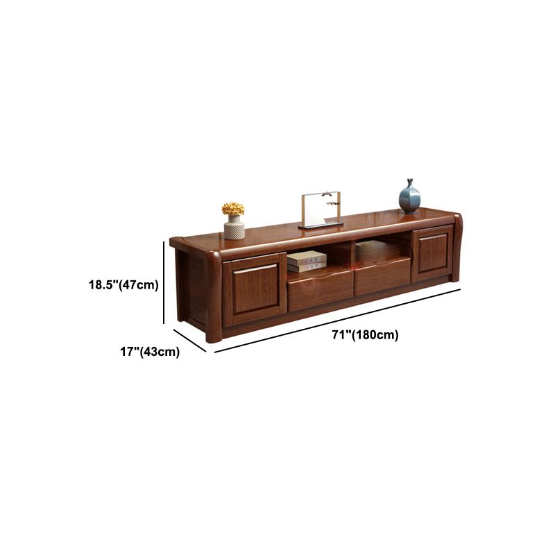 Traditional Style TV Stand Brown TV Console with Drawers for Living Room