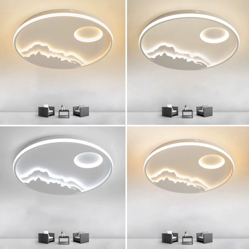 White Circular Flush Mount in Modern Creative Style Acrylic LED Ceiling Fixture