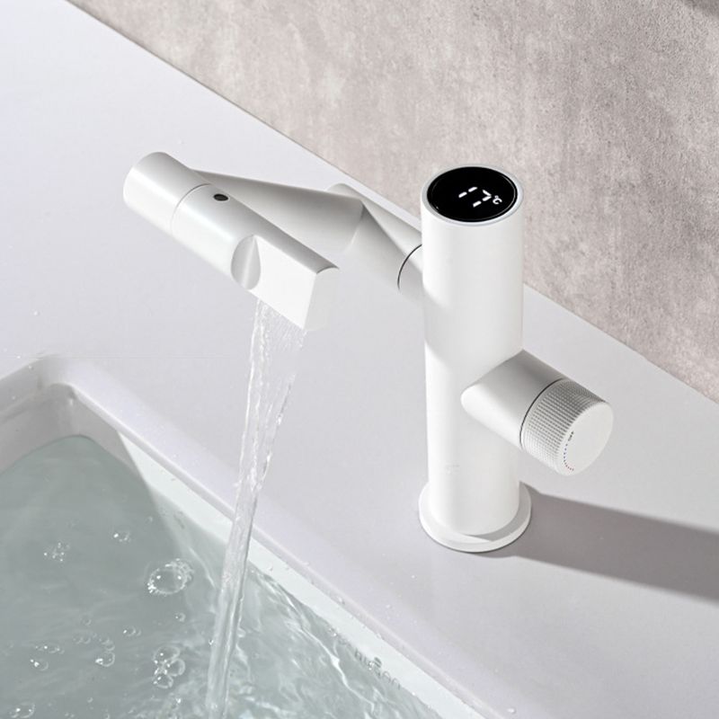 Contemporary Sink Faucet Solid Color Knob Handle Brass Bathroom Faucet