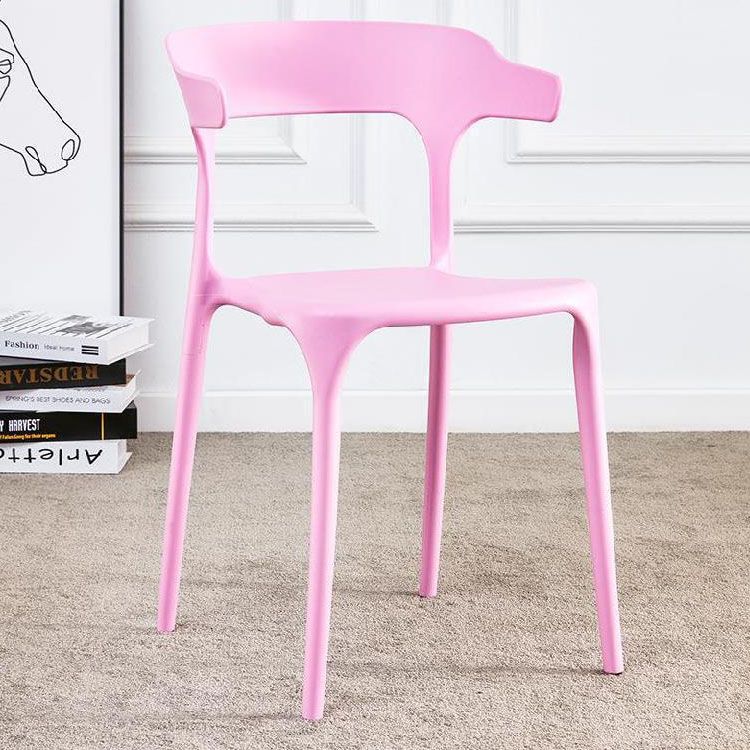 Plastic Chair Open Back Dining Side Furniture in Matte Finish