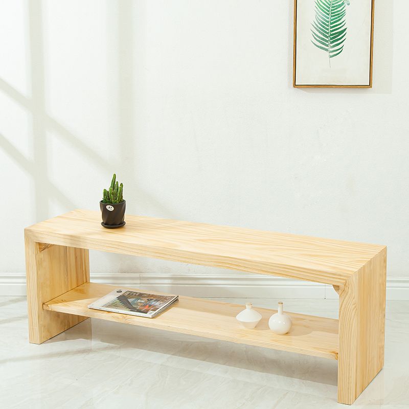 13.65-inch W Solid Wood Bench Modern Bedroom Seating Bench in Natural