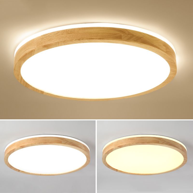 1 Light Wood Flush Ceiling Light Fixtures Modern Bedroom Flush Mount Ceiling Light Fixtures