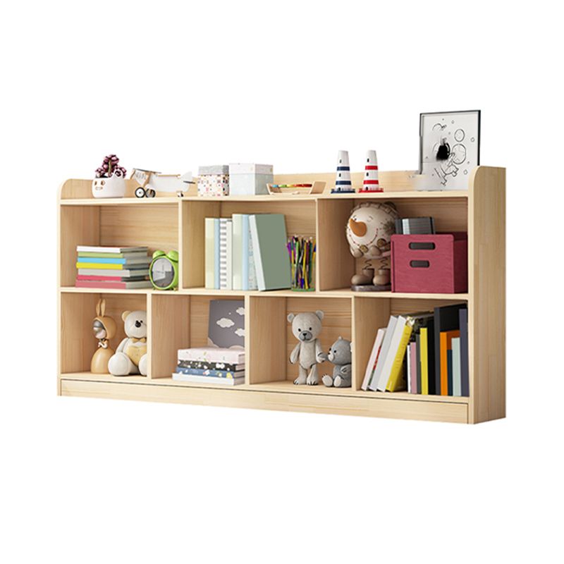 Scandinavian Book Shelf Freestanding Cubby Storage Bookcase in Pine