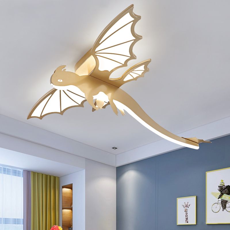 Lámpara de techo LED de dinosaurio, lámpara empotrada creativa de estilo moderno para dormitorio y sala de estar