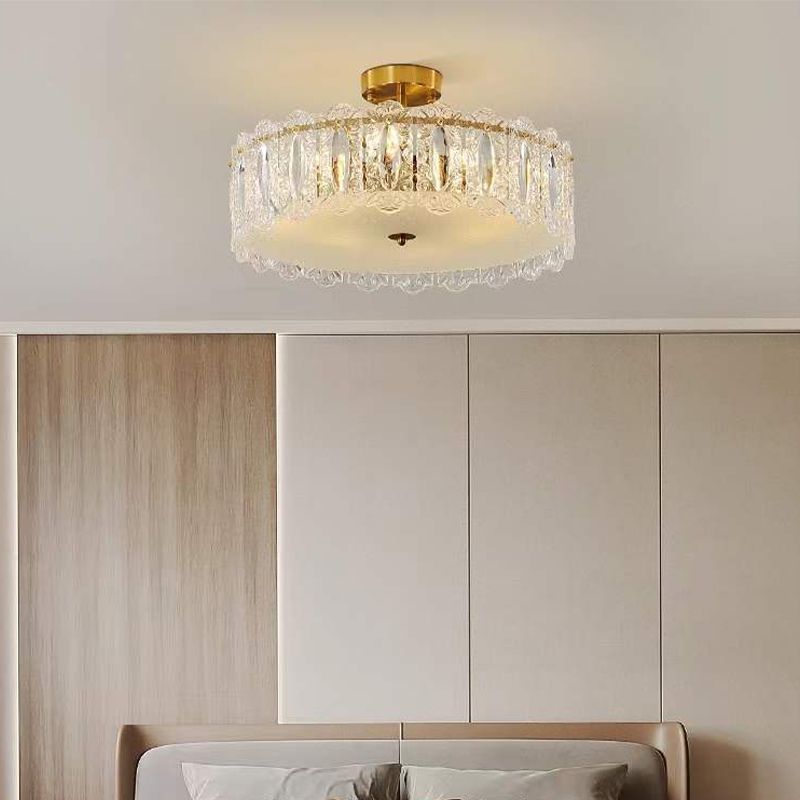 Creative Glass Shade Ceiling Light Household Flush Mount for Bedroom