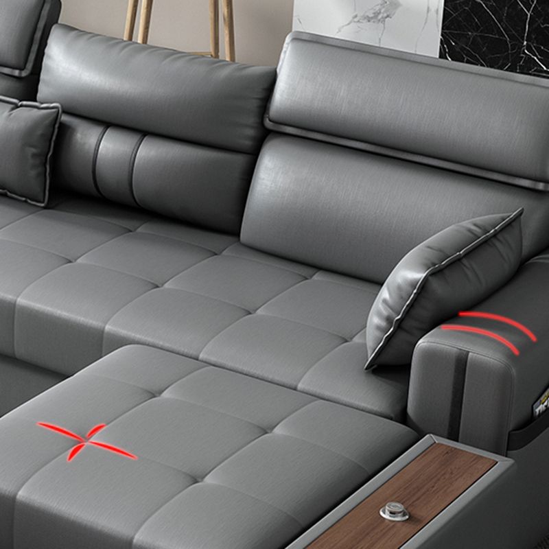 Cuscolo grigio a braccio quadrato Back contemporaneo divano soggiorno regolabile da soggiorno regolabile