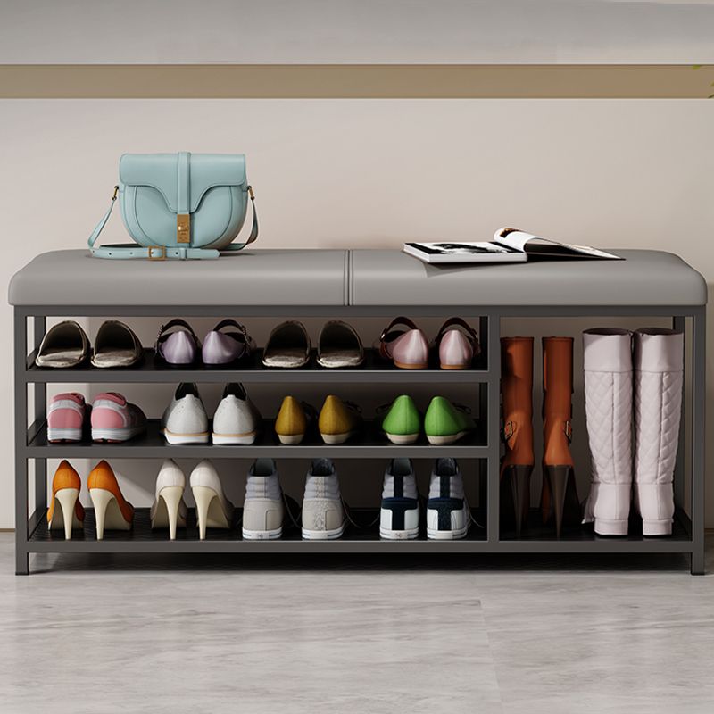 Modern Entryway Bench Cushioned Rectangle Shoe Storage Seating Bench