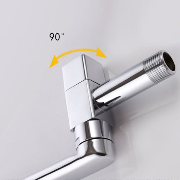 Contemporary Wall Mounted Bathroom Faucet Knob Handle Low Arc Rotatable Solid Brass Faucet