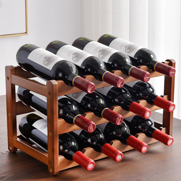 Modern Tabletop Wine Bottle Rack Solid Wood Wine Bottle Rack for Home