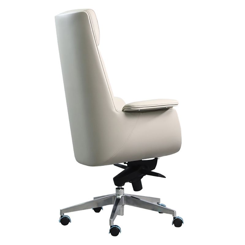 Modern Arms Included Chair High-Back Leather Desk Chair with Wheels