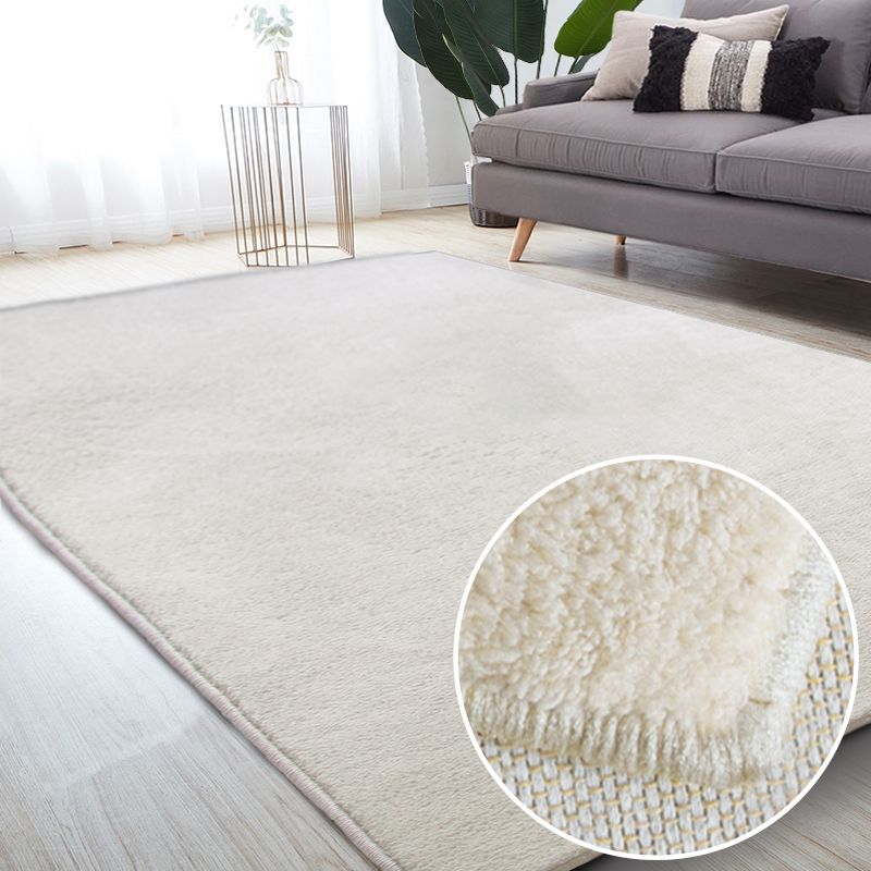 Grey Pure Color Area Rug Polyester Area Carpet Easy Care Washable Rug for Home Decor