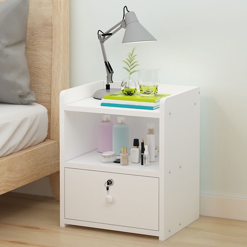 Modern Drawer Storage Bed Nightstand Imitation Night Table with Lock