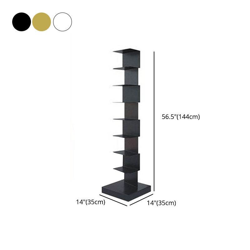 Glam Vertical Corner Bookshelf Iron Closed Back Bookcase for Home