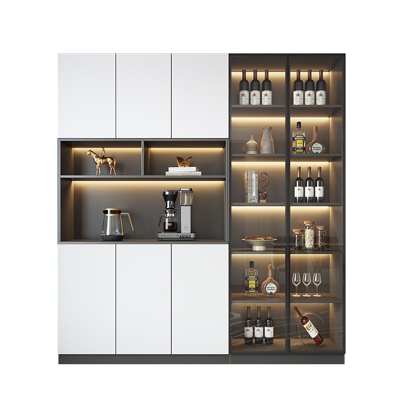 Modern Glass Adjustable Shelving Doors Wood Sideboard Cabinet with Cabinets and Drawers