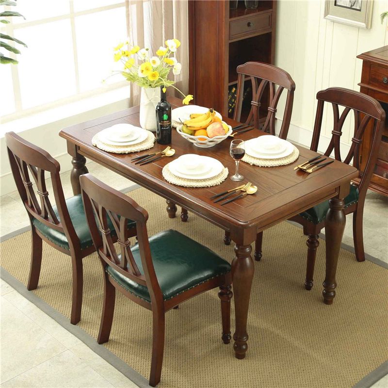 Glam Wood Dining Chair Cross Back Folding Chair for Dining Room in Brown