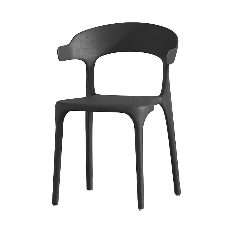 Scandinavian Matte Finish Plastic Dining Chair Milk Tea Shop Stacking Arm Chair