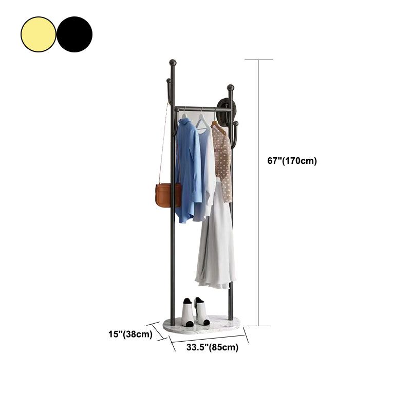 Modern Coat Rack Metal Hanger Basket Free Standing Coat Hanger