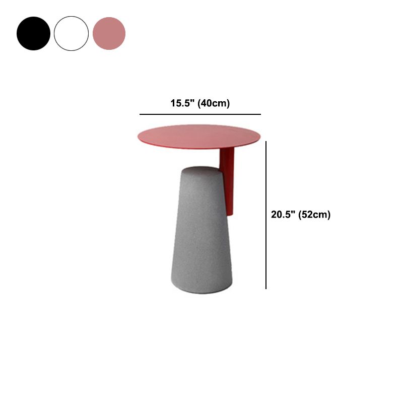 Pedestal Base Design Cocktail Table Metal Top Round Coffee Table