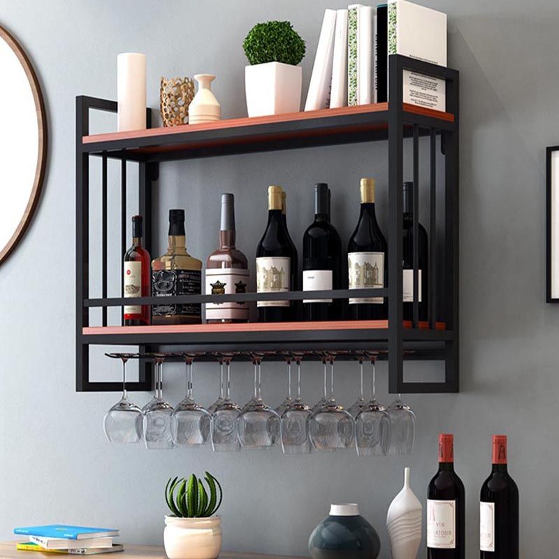 Metal Wall Mounted Wine Glass Stemware Rack Holder Industrial Wine Rack Kit