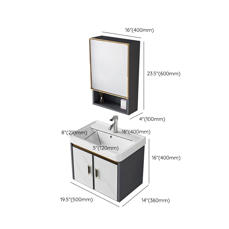 Modern Style Bath Vanity Dirt Resistant Wall Mount Bath Vanity with Faucet