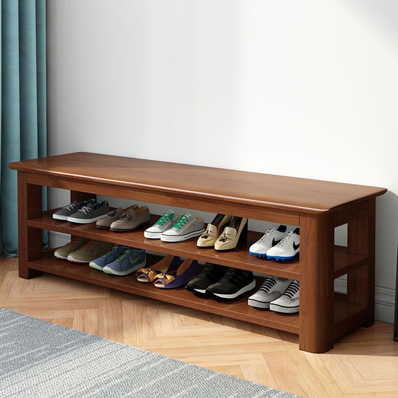 13.65-inch W Solid Wood Entryway Bench Modern Seating Bench with Storage