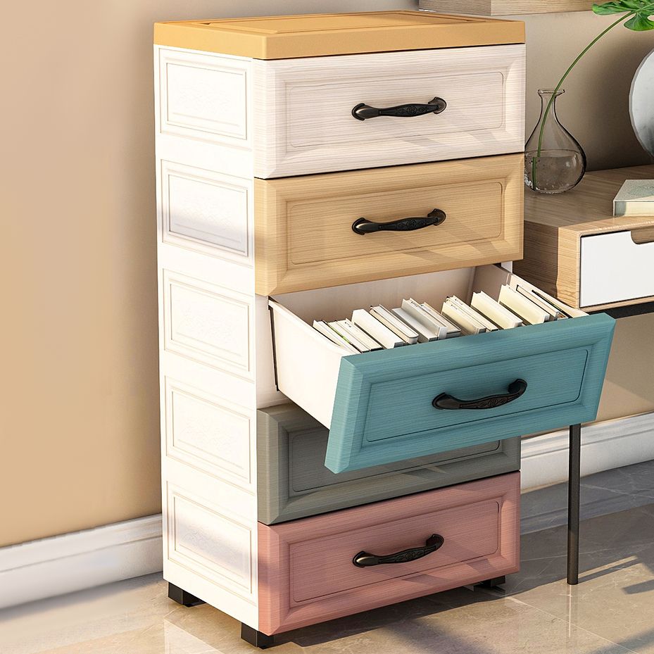 Scandinavian Kids Furniture Plastic Nursery Dresser with Drawers for Bedroom