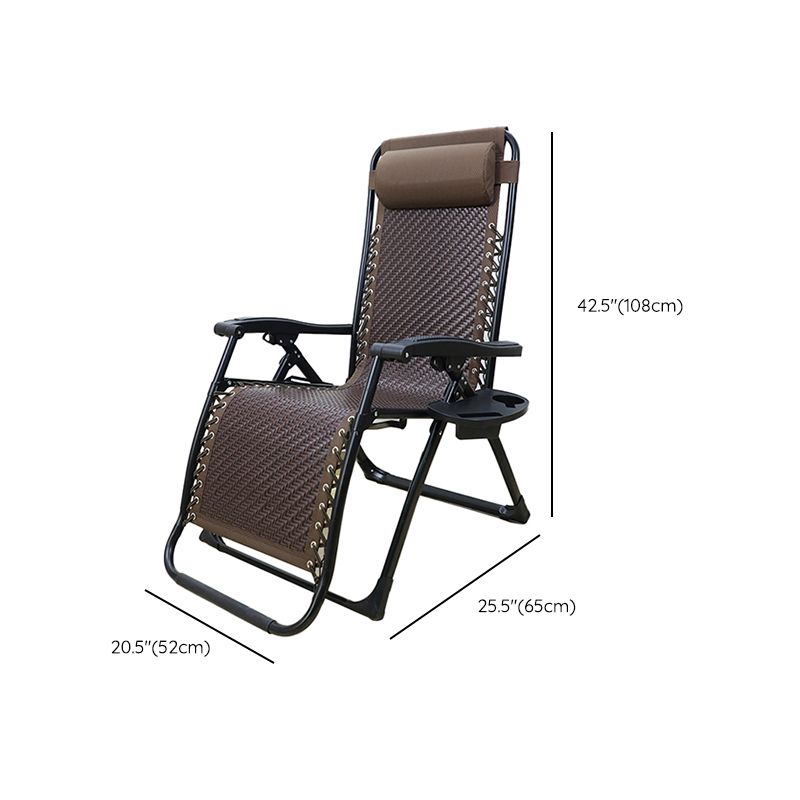 Contemporary Brown Recliner Chair Single Standard Recliner in Metal