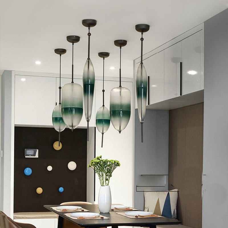 1 Light Geometric Hanging Ceiling Light Modern Style Glass Hanging Lamps