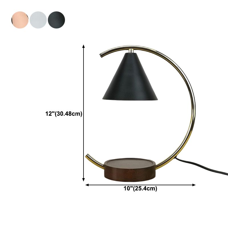 Nordic Style Iron Table Lamp Arc Shape Desk Light for Bedroom (Candle Not Included)
