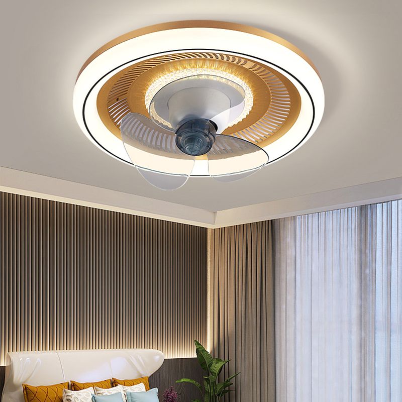 Metal Round Ceiling Fan Light Modern-Style LED Ceiling Mounted Light