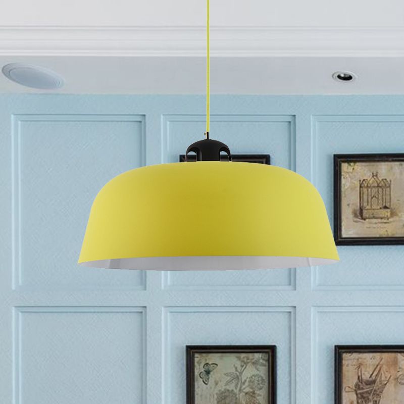 Macaron Barn Forme suspendue Lumière 1 Light Metal Light Metal Lempe en bleu / vert / jaune / rose pour salle d'allaitement salle de bain