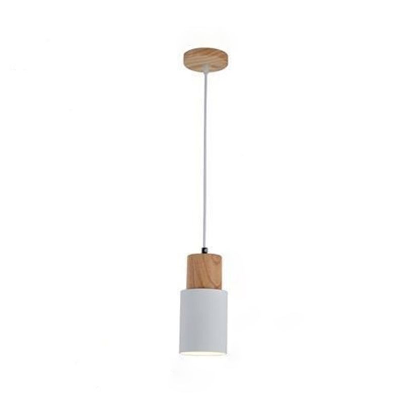 1 Light Cylinder Hanging Light Fixtures Nordic Style Iron Ceiling Light for Restaurant