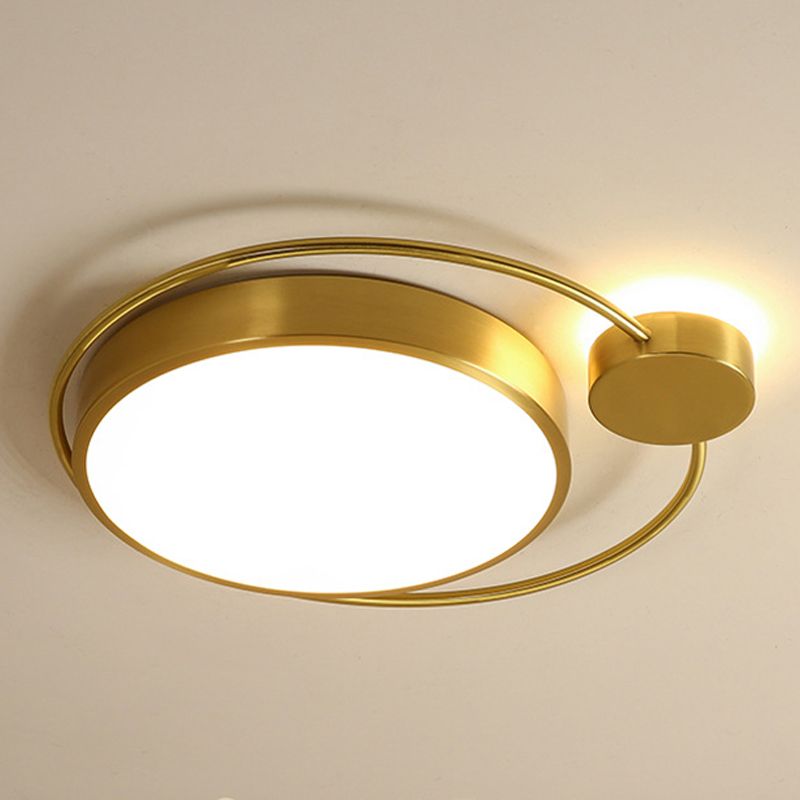 Modernism Flush Mount Ceiling Light Gold Flush Lighting with Metal for Bedroom